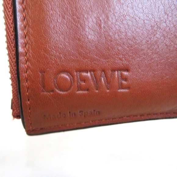 LOEWE Small Vertical Wallet Blue x Black Leather Long 3 Fold Unisex - Picture 4 of 9